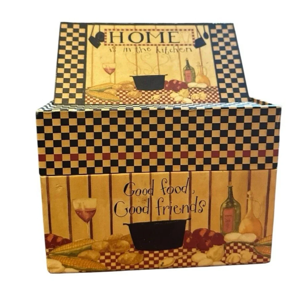 Recipe Box w/dividers pop up display easel kitchen countrycore cottage home life